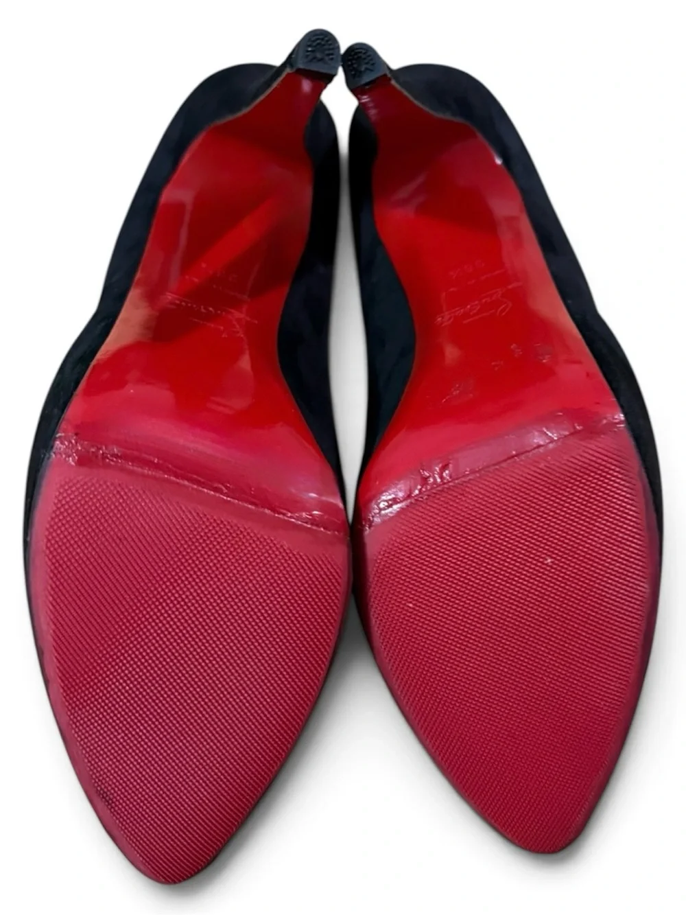 Christian Louboutin Daffodile Black Suede Platform Pumps – Size 38.5